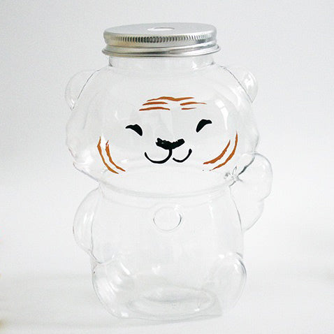 Bouteille transparente en forme de tigre